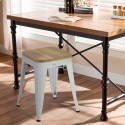 industrial metal stool bar kitchen, wood top, steel rocket wood. Discounts