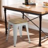 industrial Lix metal stool bar kitchen, wood top, steel rocket wood. Discounts