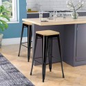 high stool bar kitchen metal industrial wooden top steel up wood. Choice Of