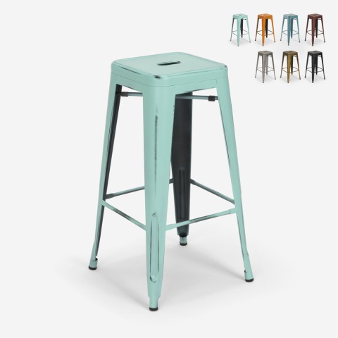 steel stale vintage industrial design metal bar stool Promotion