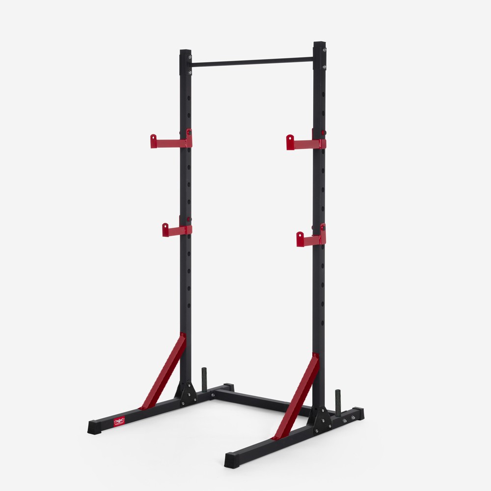 Sapporo Squat Rack with Barbell Holder, Weight Plate Storage, and Pull-Up Bar for Gym