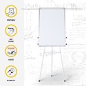 White extendable magnetic board 90x70cm with tripod and paper pad block Niels L Discounts
