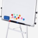 White extendable magnetic board 90x70cm with tripod and paper pad block Niels L Model