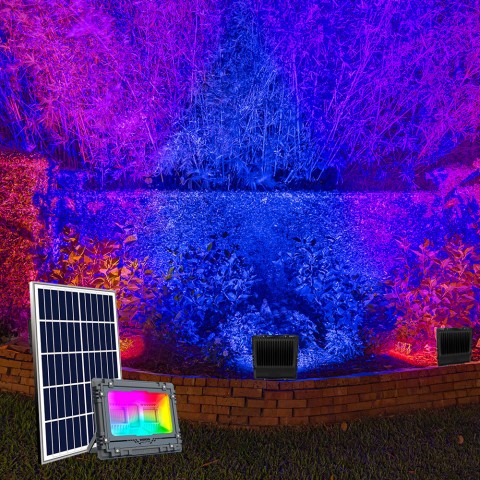 Solar LED RGB Multicolor Projector 100W Bluetooth Toscor M. Promotion