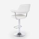 Kitchen bar stool leatherette adjustable armrests chromed base Tampa. 