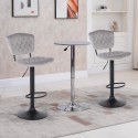 High adjustable kitchen bar stool upholstered in velvet fabric Toronto. Catalog