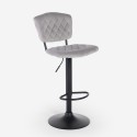 High adjustable kitchen bar stool upholstered in velvet fabric Toronto. Model
