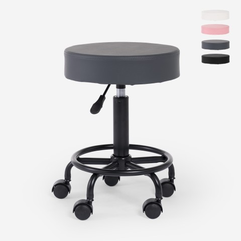 Ergonomic adjustable upholstered beautician swivel stool Senzu. Promotion