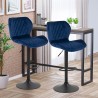Modern adjustable kitchen bar stool in velvet fabric Jersey. Price