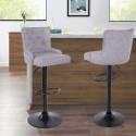 Adjustable kitchen bar stool in modern fabric Scranton Discounts