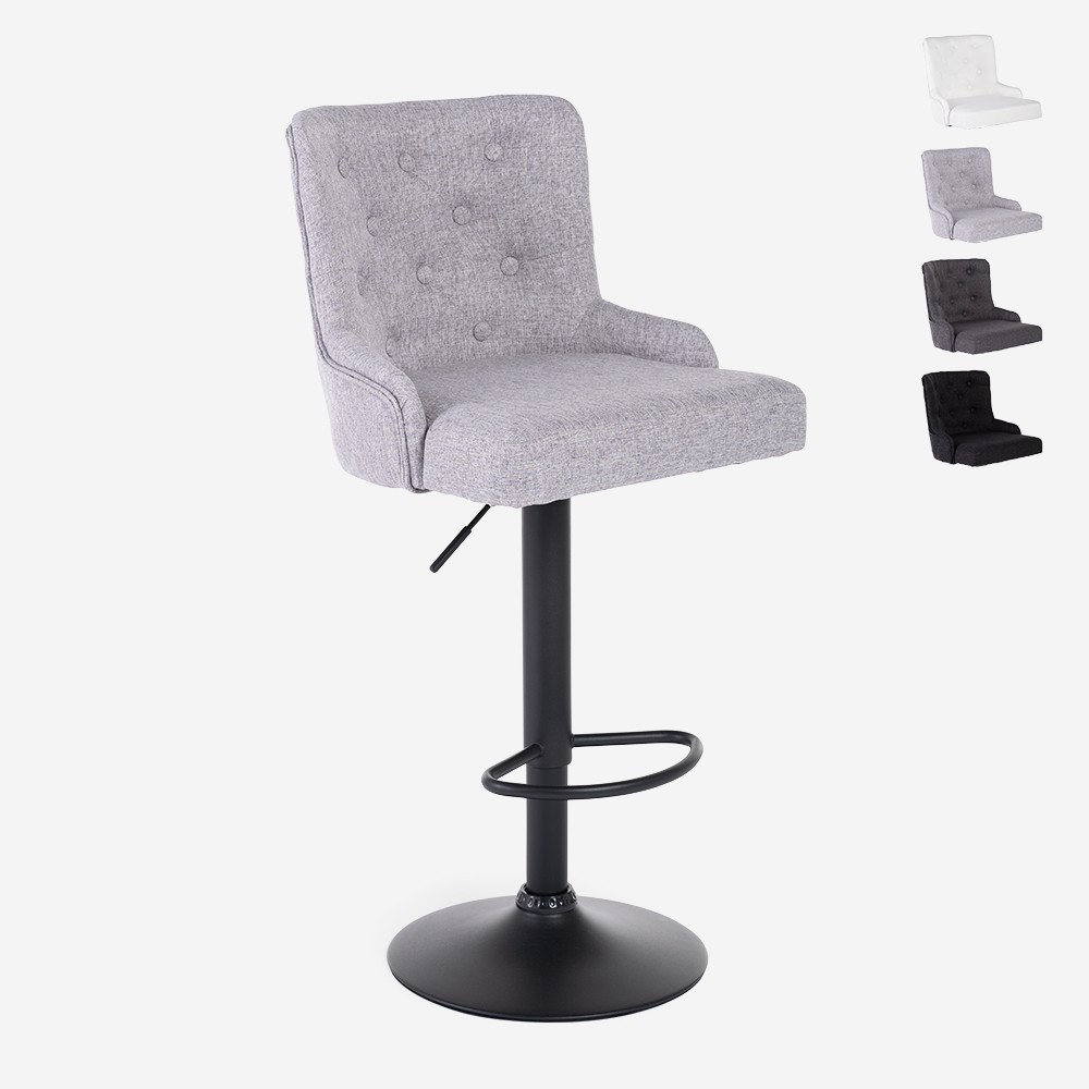 Adjustable kitchen bar stool in modern fabric Scranton
