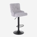 Adjustable kitchen bar stool in modern fabric Scranton Model