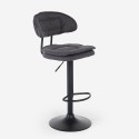 Modern adjustable kitchen bar stool in upholstered fabric Model