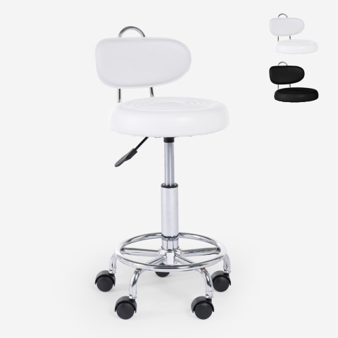 Ergonomic adjustable beautician office stool Kurili. Promotion
