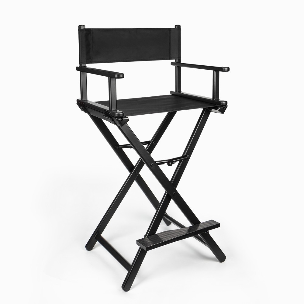 Black Folding Director's Chair Makeup Stool Steven - Professional Makeup Chair