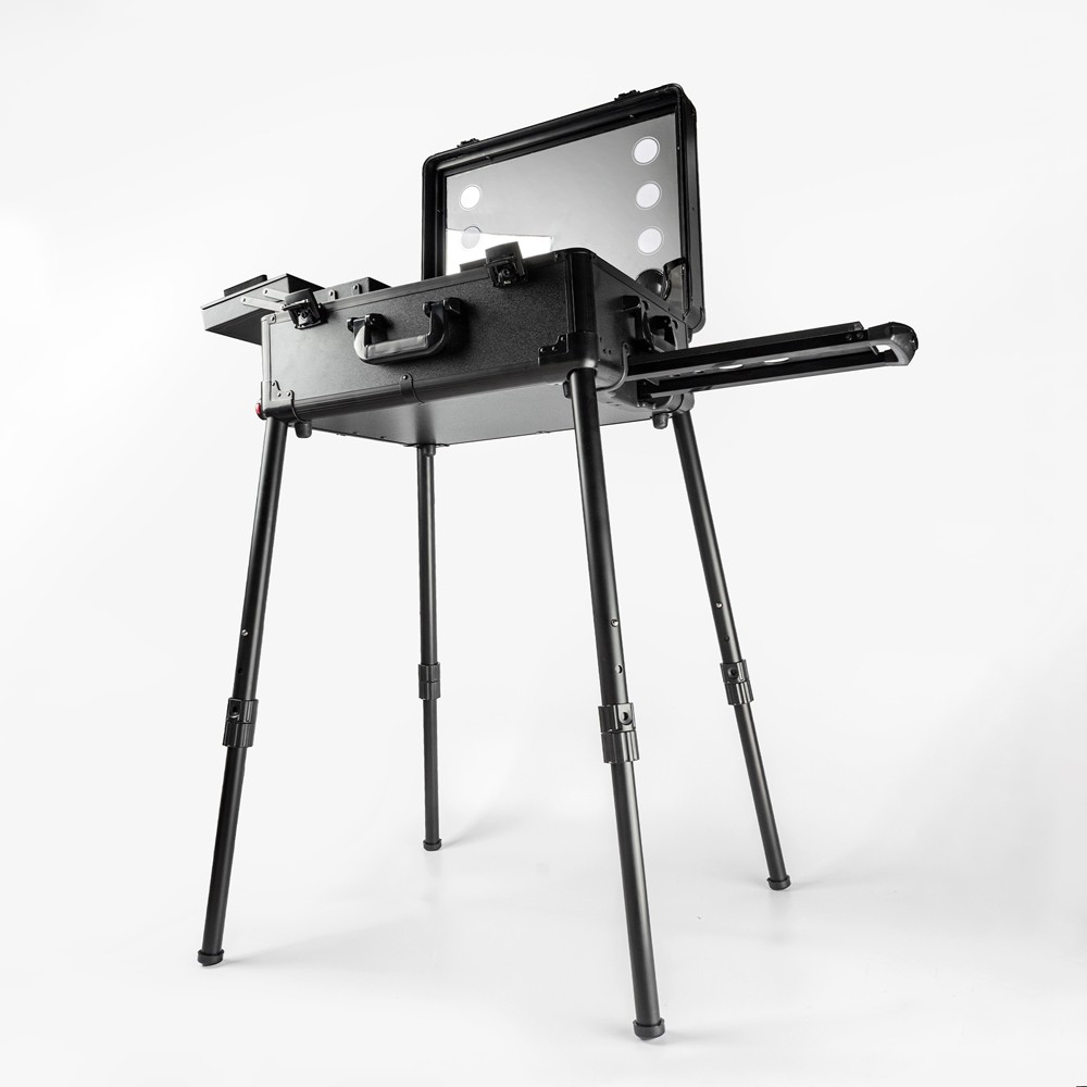 Makeup Trolley Case with LED Mirror and Bluetooth Audio Speakers Eva L