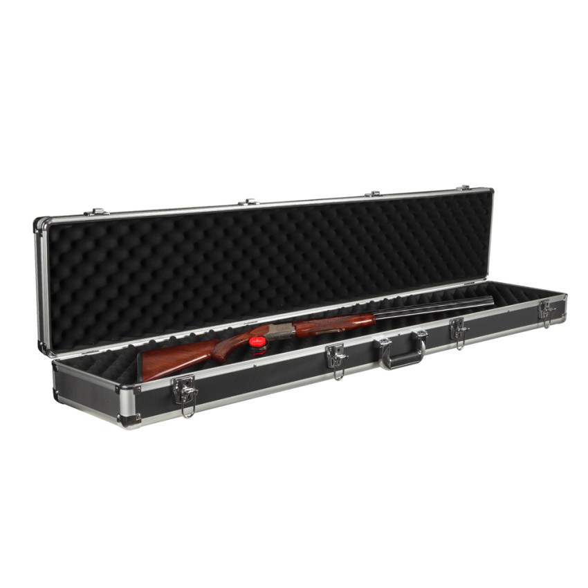 Flygun hard rifle case in aluminum with 4 locks and handle.