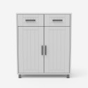 Modern multipurpose bathroom cabinet 2 doors 2 drawers 60 cm Takari Bulk Discounts