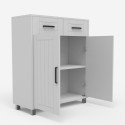 Modern multipurpose bathroom cabinet 2 doors 2 drawers 60 cm Takari Model