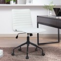 Ergonomic Adjustable Office Chair with White Fabric - Zolder Light On Sale
