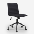 Zolder Dark Black Fabric Padded Swivel Office Chair for Smartworking Promotion