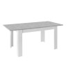 Extendable table 90x137-185cm glossy white with basic Sly cement gray finish. Offers
