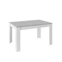 Extendable table 90x137-185cm glossy white with basic Sly cement gray finish. Sale