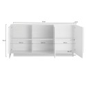 Modern glossy white sideboard with 3 doors, 182cm WH M2. Choice Of