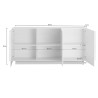 Modern glossy white sideboard with 3 doors, 182cm WH M2. Choice Of