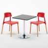 Mojito Set Made of a 70x70cm Black Square Table and 2 Colourful Barcellona Chairs Measures