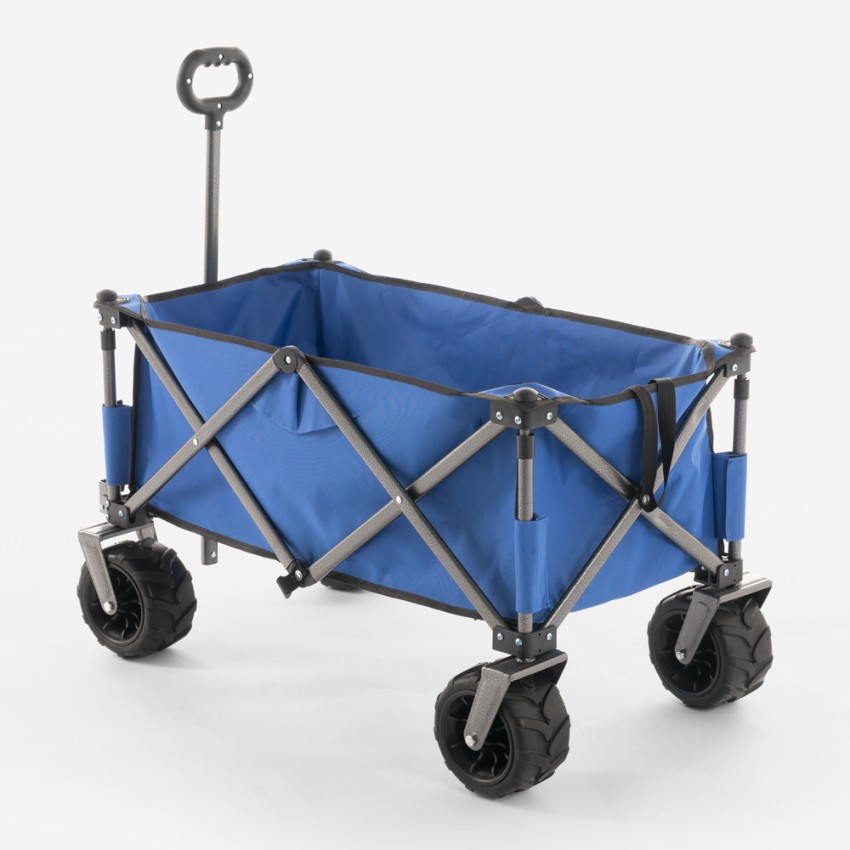 Sandy folding trolley with 4 wheels, 100kg capacity, for beach and garden.