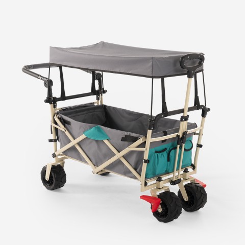 Beach trolley 4 wheels capacity 100kg canopy Carly Promotion