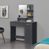 Makeup station with mirror, drawer and black stool - Suzie Black Catalog