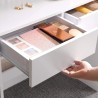 Modern white makeup console station with 2 drawers and mirror Lena. Catalog