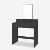 Black Modern Makeup Dressing Table with Mirror, Stool and 2 Drawers Lena On Sale