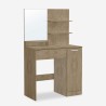 Modern make-up station with mirror and wooden cabinet Vika Wood. On Sale