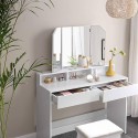 Makeup console with 2 drawers, mirror and stool Maggie. Catalog