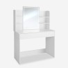 Makeup vanity table with LED lights, mirror, drawer, white stool Astrid. On Sale