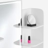 Makeup vanity table with LED lights, mirror, drawer, white stool Astrid. Choice Of