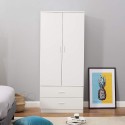 Wardrobe bedroom 2 doors 2 drawers white Gilafa Sale