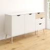 Scandinavian style sideboard 2 doors 3 drawers white wood Kinitoo Discounts