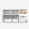 Scandinavian style sideboard 2 doors 3 drawers white wood Kinitoo Sale