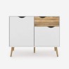 Mobile sideboard Nordic style 2 doors 1 drawer white wood Jubi Offers