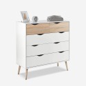 Modern scandinavian style white oak 5-drawer chest Kiricap Promotion