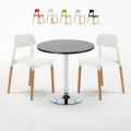 Cosmopolitan Set Made of a 70cm Black Round Table and 2 Colourful Barcellona Chairs Promotion