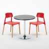 Cosmopolitan Set Made of a 70cm Black Round Table and 2 Colourful Barcellona Chairs Characteristics