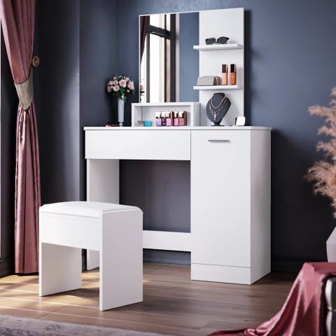 White make-up  vanity station with drawer and mirror Suzie Promotion