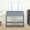 Make-up station with mirror, 2 drawers and grey stool Maggie Grey. Sale