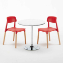 Long Island Set Made of a 70cm White Round Table and 2 Colourful Barcellona Chairs Bulk Discounts