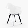 Transparent modern armchair with wooden legs Arinor Characteristics